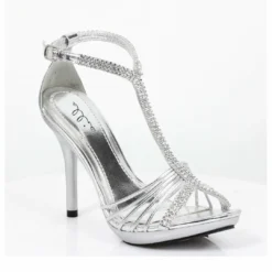 Ellie Shoes Ankle Strap Rhinestone Sandal