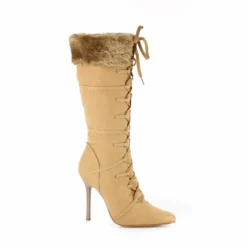 Ellie Shoes Knee High Boot With Fur