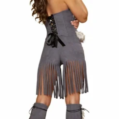 Roma Costume ACCESORIES Faux Fur And Suede Lacing Leg Warmers