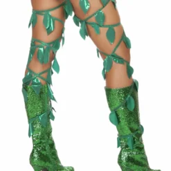 Roma Costume Rave Leg Warmers & Wraps Green Leaf Thigh Wraps