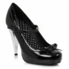 Ellie Shoes Mary Jane With Bow And Chrome Heel