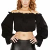 Roma Costume Ruffled Pirate Tube Top With Sleeves