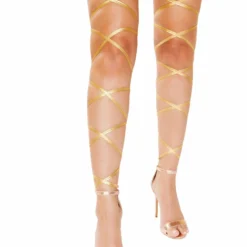 Roma Costume Pair Of Metallic Leg Wraps Rave Leg Warmers & Wraps