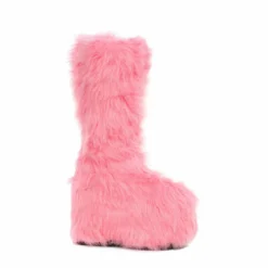Ellie Shoes Chunky Heel Platform Faux Fur Boot