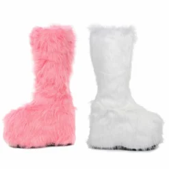 Ellie Shoes Chunky Heel Platform Faux Fur Boot