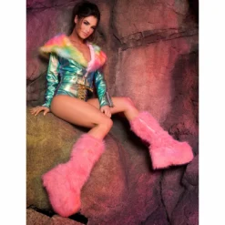 Ellie Shoes Chunky Heel Platform Faux Fur Boot