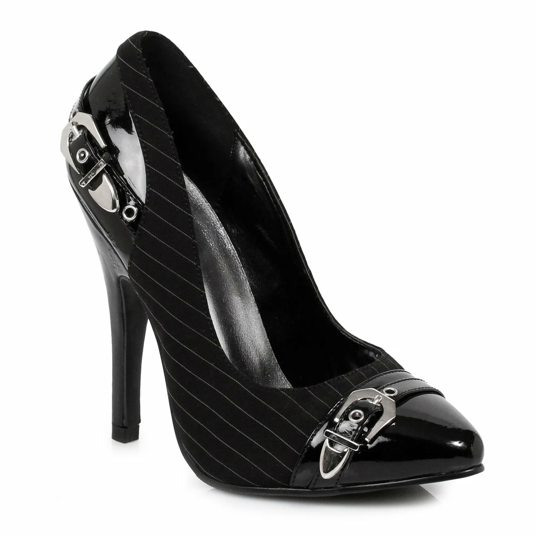 Ellie Shoes 5 Heel W/ Tuxedo Fabric Upper & Buckle 3 Ellie Shoes 5 Heel W/ Tuxedo Fabric Upper & Buckle