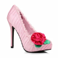 Ellie Shoes 5 Satin Pump With Flower And Rhinestone Decor. Women