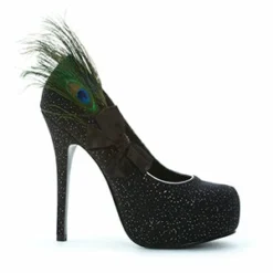 Ellie Shoes 5 Heel With Detachable Peacock Plume And Bow