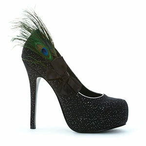 Ellie Shoes 5 Heel With Detachable Peacock Plume And Bow 3 Ellie Shoes 5 Heel With Detachable Peacock Plume And Bow