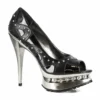 Ellie Shoes 5 Metallic Heel With Rhinestones And Upper Stud Details