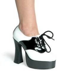 Ellie Shoes 5 Chunky Heel Saddle Shoe