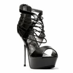 Ellie Shoes 5 Metallic Stiletto Heel Platform Sandal