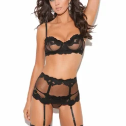 Elegant Moments Lace And Sheer Lingerie Set