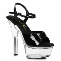Ellie Shoes 6 Heel Sandal With Clear Bottom
