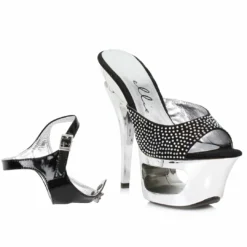 Ellie Shoes 6 Cut Out Platform Mule W/mezzo Detail And Detachable Strap