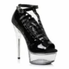 Ellie Shoes 6 Peep Toe Stilleto W/ Clear Platform