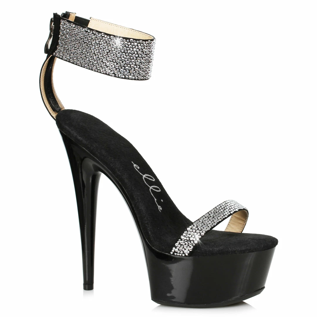 Ellie Shoes 6 Stiletto With Rhinestone Strap 3 Ellie Shoes 6 Stiletto With Rhinestone Strap
