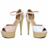 Ellie Shoes 6 PEEPTOE SANDAL WITH WOOD PLATFORM
