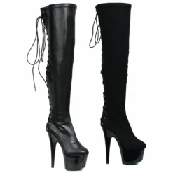 Ellie Shoes 6 Thigh High Boot With Back Lace-up