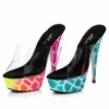 Ellie Shoes 6 Inch Giraffe Design NEON Mule