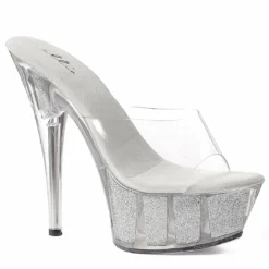 Ellie Shoes 6 Pointed Stiletto Mule With Glitter In Platform