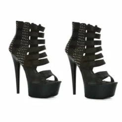 Ellie Shoes 6 Satin Strappy Stiletto With Studs