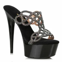 Ellie Shoes 6 Rhinestone Mule Sandal