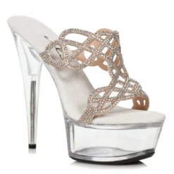 Ellie Shoes 6 Rhinestone Mule Sandal
