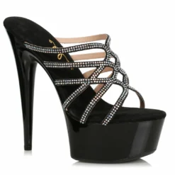 Ellie Shoes 6 Rhinestone Mule Sandal