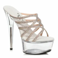 Ellie Shoes 6 Rhinestone Mule Sandal