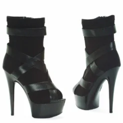 Ellie Shoes 6 Platform Sporty Stretch Material With Contrasting Straps