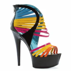 Ellie Shoes 6 Platform Multi Color Straps