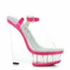 Ellie Shoes 6 Clear And Neon Wedge With Ankle Strap