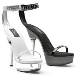 Ellie Shoes 6 Heel Sandal W/Silver Rivet Anlkle Strap