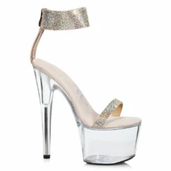 Ellie Shoes 7 Stiletto With Rhinestone Strap