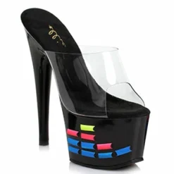 Ellie Shoes 7 Inch Mule With Neon Equalizer Pattern