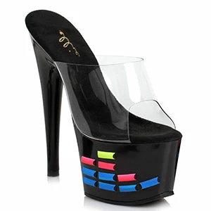 Ellie Shoes 7 Inch Mule With Neon Equalizer Pattern 4 Ellie Shoes 7 Inch Mule With Neon Equalizer Pattern