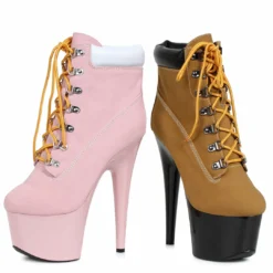 Ellie Shoes 7 Heel Lace Up Ankle Boots