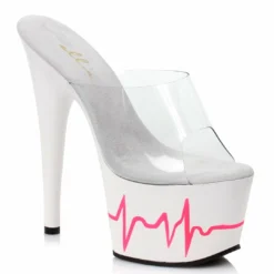 Ellie Shoes 7 Inch Heart Beat Design Mule