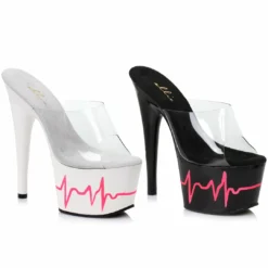Ellie Shoes 7 Inch Heart Beat Design Mule