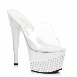 Ellie Shoes 7 Pointed Stiletto Mule With Glitter Dots Platform