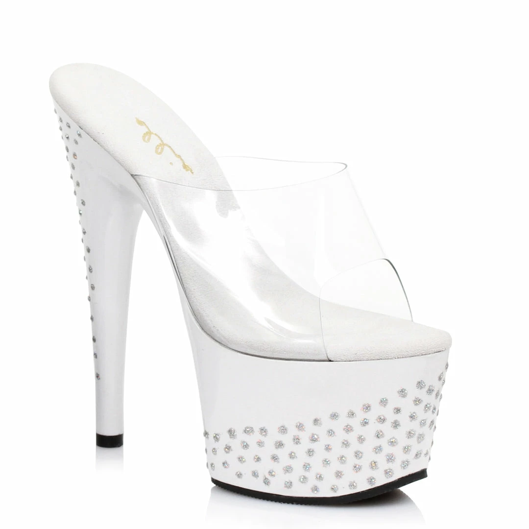 Ellie Shoes 7 Pointed Stiletto Mule With Glitter Dots Platform 4 Ellie Shoes 7 Pointed Stiletto Mule With Glitter Dots Platform