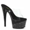 Ellie Shoes 7 Pointed Stiletto Mule With Glitter Dots Platform