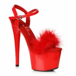 Ellie Shoes 7 Platform Sandal With Marabou