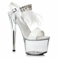 Ellie Shoes 7 Feather And Rhinestone Sandal