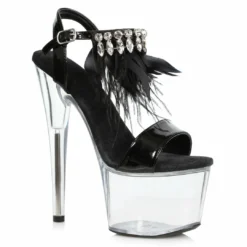 Ellie Shoes 7 Feather And Rhinestone Sandal