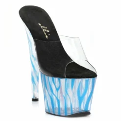 Ellie Shoes 7 Inch Mule With Blacklight Zebra Pattern