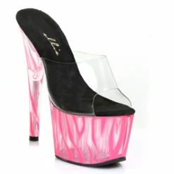 Ellie Shoes 7 Inch Mule With Blacklight Zebra Pattern