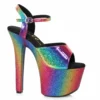Ellie Shoes 7 Pointed Stiletto With Rainbow Sandal